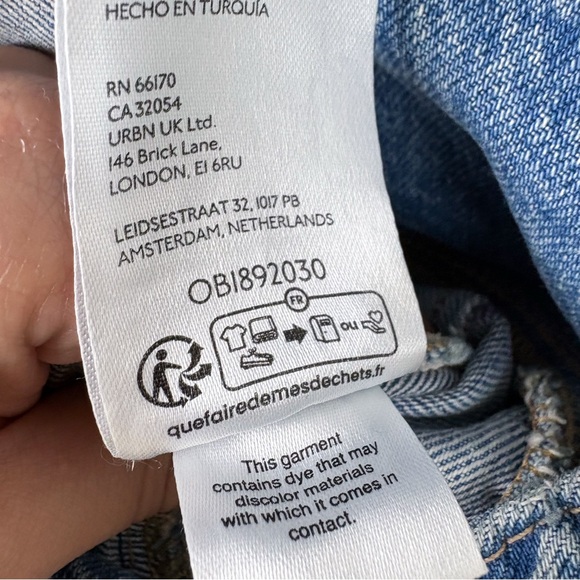 Free People We The Free Good Luck Barrel Overalls Ultra Light Beam Large Blue - Picture 7 of 8